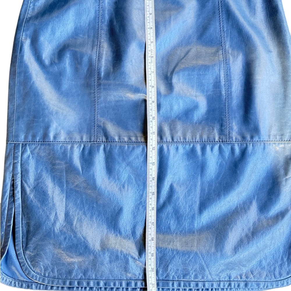 Tory Burch Blue Leather Skirt - Picture 6 of 7